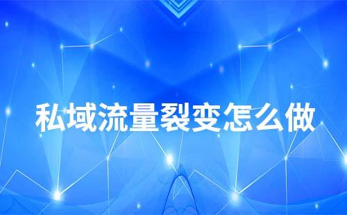 私域流量裂變怎么做